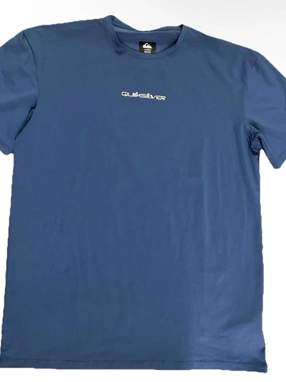 Men’s Quicksilver Blue Short Sleeve Rash Guard Swim Shirt Size Large - Picture 2 of 3
